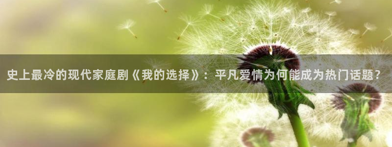 51视频tv：史上最冷的现代家庭剧《我的选择》：平凡爱情为何能成为热门话题？